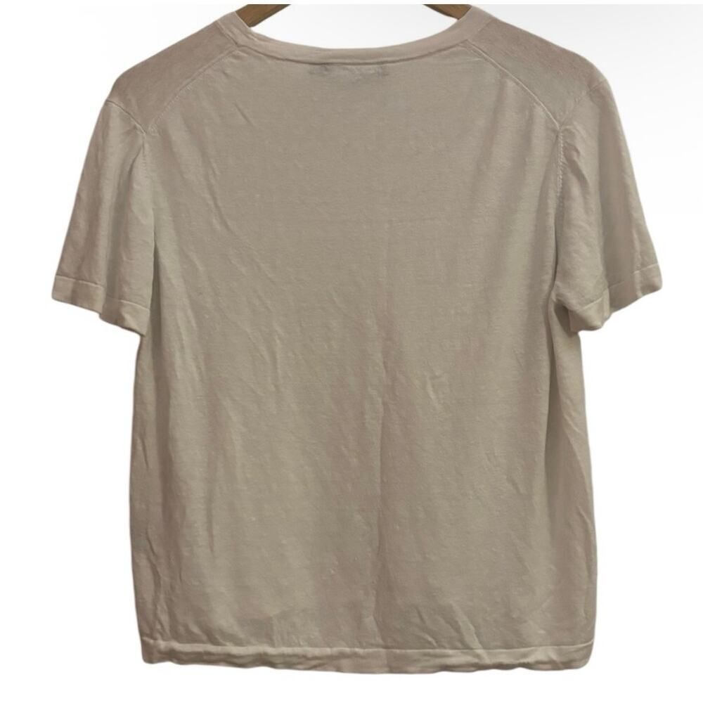Jenni Kayne Hemp Lyocell Cream Off White Short Sleeve Tee XXL Minimalist Luxury - Picture 3 of 8